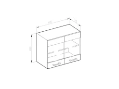 Vicco Küchenglasschrank R-Line Glashängeschrank Grau/Weiß 60 cm Edelgrau
