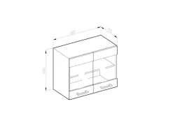New Vicco Küchenglasschrank R-Line Glashängeschrank Hochglanz/Anthrazit 60 cm Weiß