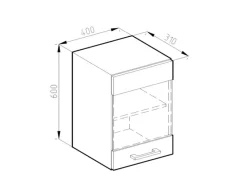 Vicco Küchenglasschrank R-Line Glashängeschrank /Anthrazit 40 cm J-Shape< Küchenschränke