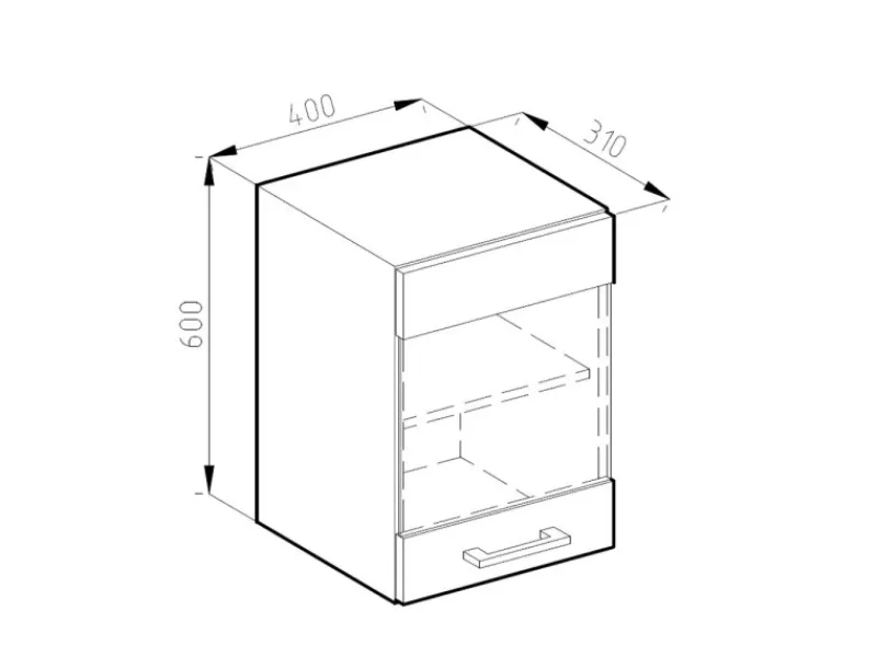 Vicco Küchenglasschrank R-Line Glashängeschrank /Anthrazit 40 cm J-Shape< Küchenschränke