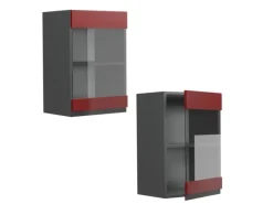 Vicco Küchenglasschrank R-Line Glashängeschrank /Anthrazit 40 cm J-Shape< Küchenschränke