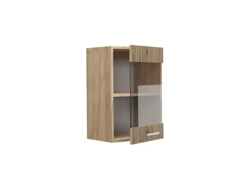 Küchenschränke<Vicco Küchenglasschrank R-Line Glashängeschrank Artisan-Eiche/Goldkraft Eiche 40 cm