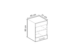 Küchenregale<Vicco Küchenglasschrank R-Line Glashängeschrank Schwarz Beton/Anthrazit 40 cm