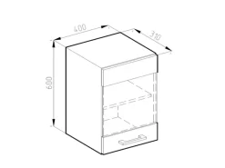 Vicco Küchenglasschrank R-Line Glashängeschrank /Anthrazit 40 cm J-Shape< Küchenschränke