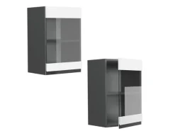 Vicco Küchenglasschrank R-Line Glashängeschrank /Anthrazit 40 cm J-Shape< Küchenschränke