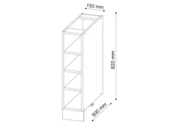 Vicco Küchenregal Fame-Line Goldkraft /Goldkraft 15 cm ohne Arbeitsplatte< Küchenregale|Küchenschränke