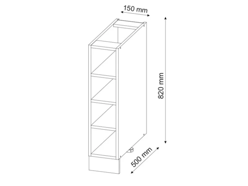 Küchenregale<Vicco Küchenregal Fame-Line Offener Küchenschrank / 15 cm ohne Arbeitsplatte