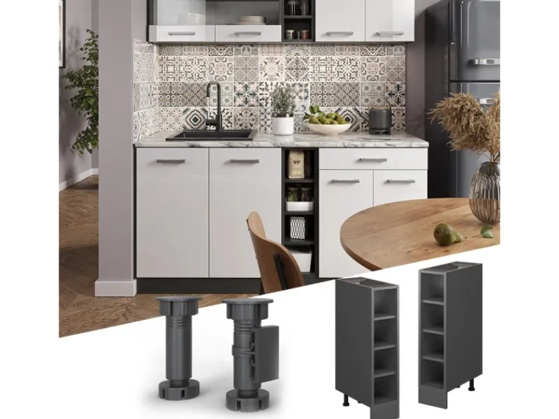 Clearance Vicco Küchenregal R-Line / 20 cm ohne Arbeitsplatte Anthrazit