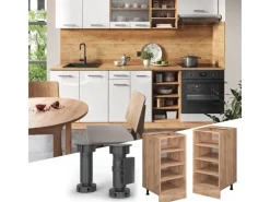 Best Vicco Küchenregal R-Line Goldkraft /Goldkraft 40 cm ohne Arbeitsplatte Eiche