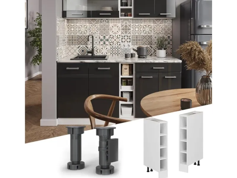 Vicco Küchenregal R-Line Offener Küchenschrank 15 cm ohne Arbeitsplatte< Küchenregale|Küchenschränke