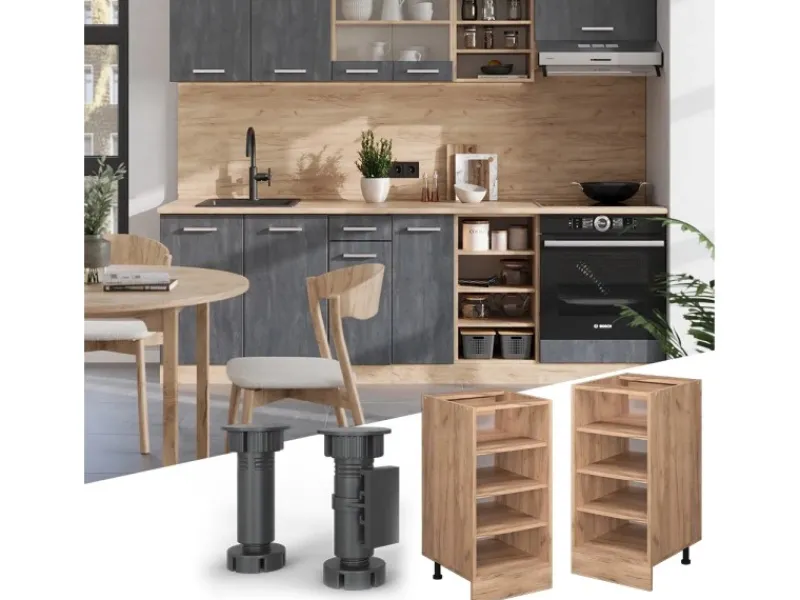 Küchenregale<Vicco Küchenregal R-Line Offener Küchenschrank Goldkraft 40 cm AP Anthrazit