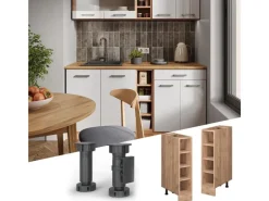 Online Vicco Küchenregal R-Line Offener Küchenschrank Goldkraft 20 cm ohne Arbeitsplatte Eiche