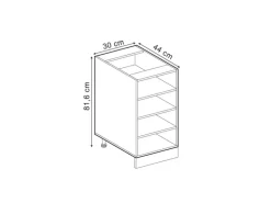 Vicco Küchenregal R-Line Offener Küchenschrank 30 cm AP Eiche< Küchenregale|Küchenschränke