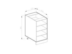 Vicco Küchenregal R-Line Offener Küchenschrank / 40 cm AP Marmor< Küchenregale