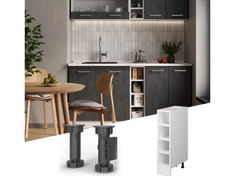 Clearance Vicco Küchenregal R-Line Offener Küchenschrank 20 cm AP Anthrazit Weiß