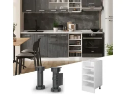 Best Vicco Küchenregal R-Line Offener Küchenschrank 40 cm AP Eiche Weiß