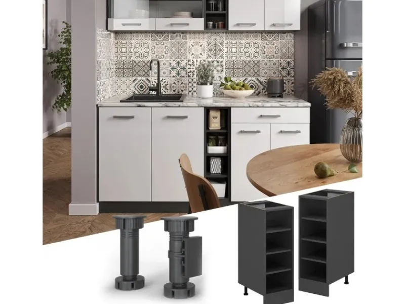 Vicco Küchenregal R-Line Offener Küchenschrank 30 cm AP Anthrazit