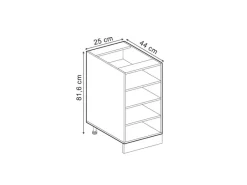 Küchenschränke|Küchenregale<Vicco Küchenregal R-Line Offener Küchenschrank 25 cm ohne Arbeitsplatte