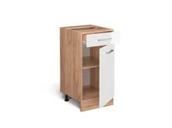 Outlet Vicco Küchenschrank R-Line Schubladenschrank für die Küche Hochglanz 40 cm AP Marmor Weiß
