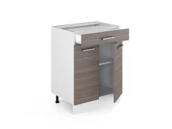 New Vicco Küchenschrank R-Line 60 cm mit Schublade ohne Arbeitsplatte Edelgrau