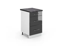 Vicco Küchenschränke Fame-Line Schubladenschrank für die Küche Hochglanz/Weiß< Küchenschränke