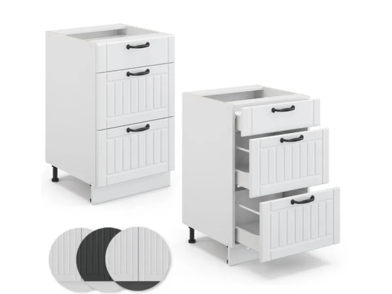 Vicco Küchenunterschrank Fame-Line Landhaus/ 50 cm ohne Arbeitsplatte< Küchenschränke