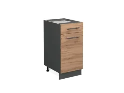 Online Vicco Küchenunterschrank Fame-Line Goldkraft /Anthrazit 40 cm ohne Arbeitsplatte Eiche