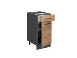 Online Vicco Küchenunterschrank Fame-Line Goldkraft /Anthrazit 40 cm ohne Arbeitsplatte Eiche
