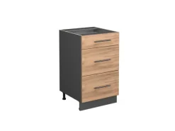 Pantryküchen|Einbauküchen<Vicco Küchenunterschrank Fame-Line Goldkraft /Anthrazit 50 cm ohne Arbeitsplatte