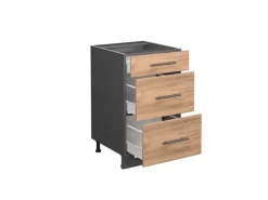 Pantryküchen|Einbauküchen<Vicco Küchenunterschrank Fame-Line Goldkraft /Anthrazit 50 cm ohne Arbeitsplatte