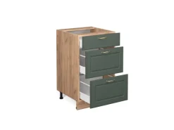 Vicco Küchenunterschrank Fame-Line Grün-Gold Landhaus/Goldkraft Eiche 50 cm AP Eiche< Küchenschränke