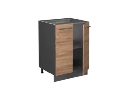 Outlet Vicco Küchenunterschrank Fame-Line Goldkraft /Anthrazit 60 cm ohne Arbeitsplatte Eiche