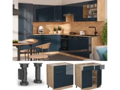 Vicco Küchenunterschrank Fame-Line Hochglanz/Goldkraft Eiche 80 cm ohne Arbeitsplatte< Küchenschränke