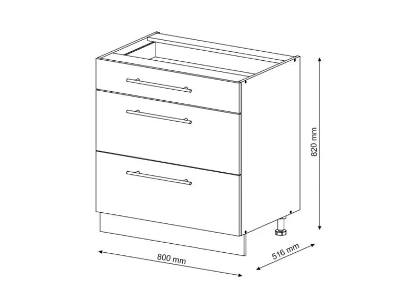 Hot Vicco Küchenunterschrank Fame-Line Grün-Gold Landhaus/Weiß 80 cm mit 3 Schubladen ohne Arbeitsplatte Dunkelgrün