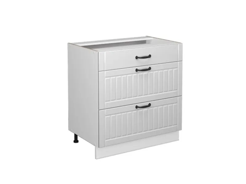 Vicco Küchenunterschrank Fame-Line Landhaus/ 80 cm mit 3 Schubladen ohne Arbeitsplatte< Küchenschränke