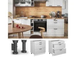 Vicco Küchenunterschrank Fame-Line Landhaus/ 80 cm mit 3 Schubladen ohne Arbeitsplatte< Küchenschränke