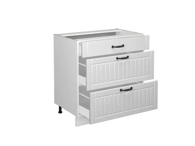 Vicco Küchenunterschrank Fame-Line Landhaus/ 80 cm mit 3 Schubladen ohne Arbeitsplatte< Küchenschränke