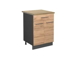 Küchenschränke<Vicco Küchenunterschrank Fame-Line Goldkraft /Anthrazit 60 cm mit Schublade AP