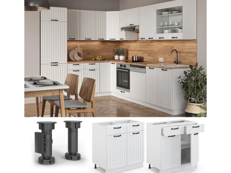 Küchenschränke<Vicco Küchenunterschrank Fame-Line Landhaus/ 80 cm ohne Arbeitsplatte