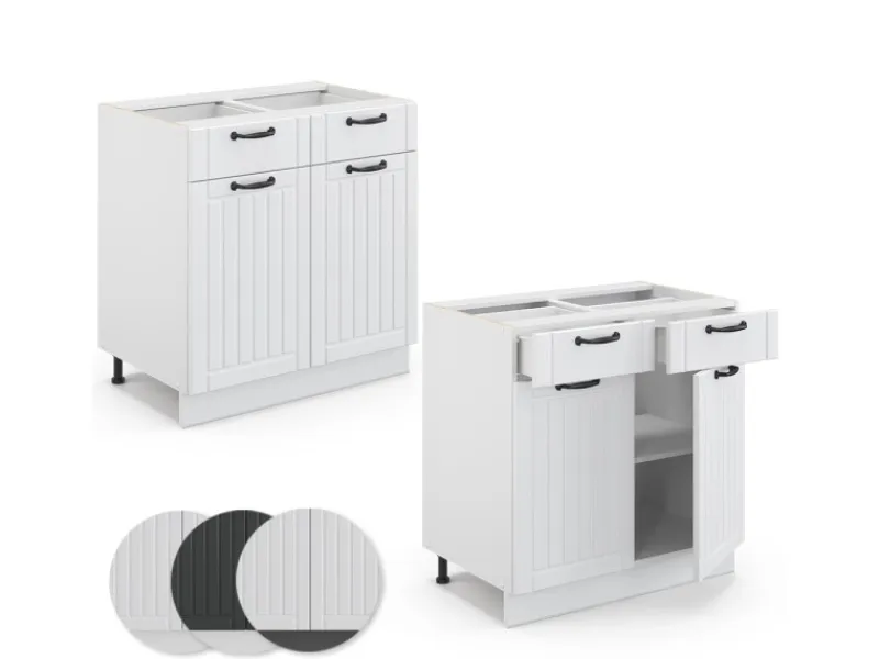 Küchenschränke<Vicco Küchenunterschrank Fame-Line Landhaus/ 80 cm ohne Arbeitsplatte