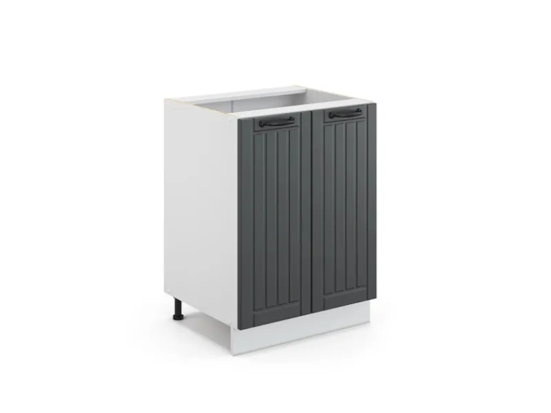 Discount Vicco Küchenunterschrank Fame-Line Anthrazit/Weiß 60 cm ohne Arbeitsplatte Anthrazitgrau