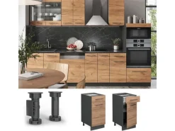 Outlet Vicco Küchenunterschrank Fame-Line Goldkraft /Anthrazit 40 cm AP Eiche