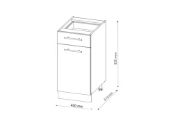 Outlet Vicco Küchenunterschrank Fame-Line Goldkraft /Anthrazit 40 cm AP Eiche