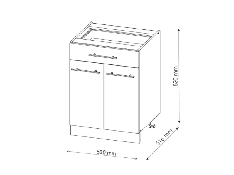 Outlet Vicco Küchenunterschrank Fame-Line Bordeaux Hochglanz/Weiß 60 cm mit Schublade AP Anthrazit Bordeaux-Glanz
