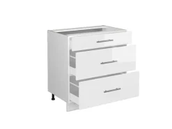 Pantryküchen|Einbauküchen<Vicco Küchenunterschrank Fame-Line Hochglanz/ 80 cm mit 3 Schubladen ohne Arbeitsplatte