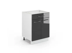 Vicco Küchenunterschrank Fame-Line Hochglanz/Weiß 60 cm mit Schublade ohne Arbeitsplatte< Küchenschränke