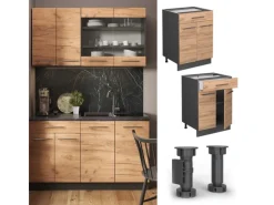 Vicco Küchenunterschrank Fame-Line Goldkraft /Anthrazit 60 cm mit Schublade ohne Arbeitsplatte< Küchenschränke