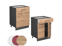 Vicco Küchenunterschrank Fame-Line Goldkraft /Anthrazit 60 cm mit Schublade ohne Arbeitsplatte< Küchenschränke