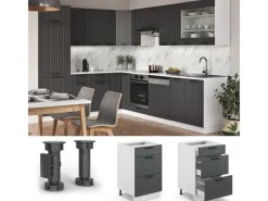Sale Vicco Küchenunterschrank Fame-Line Anthrazit/Weiß 50 cm ohne Arbeitsplatte Anthrazitgrau