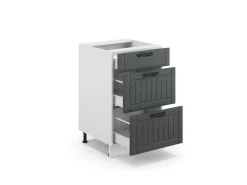 Sale Vicco Küchenunterschrank Fame-Line Anthrazit/Weiß 50 cm ohne Arbeitsplatte Anthrazitgrau